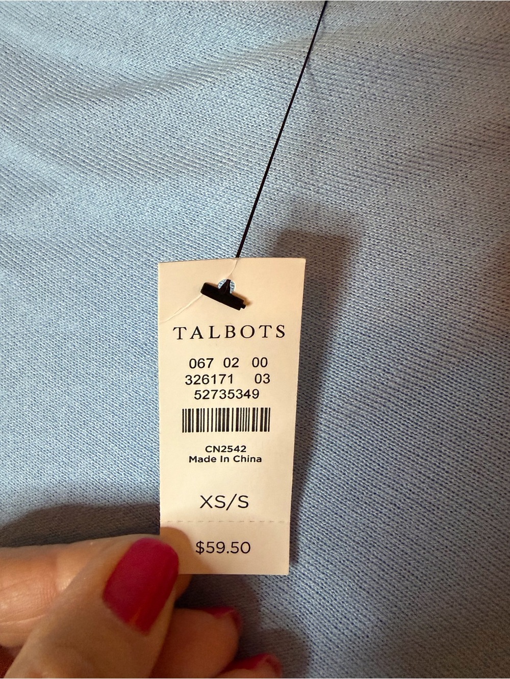 TALBOTS Light Blue Women's Asymmetric Poncho Top - Picture 3 of 3